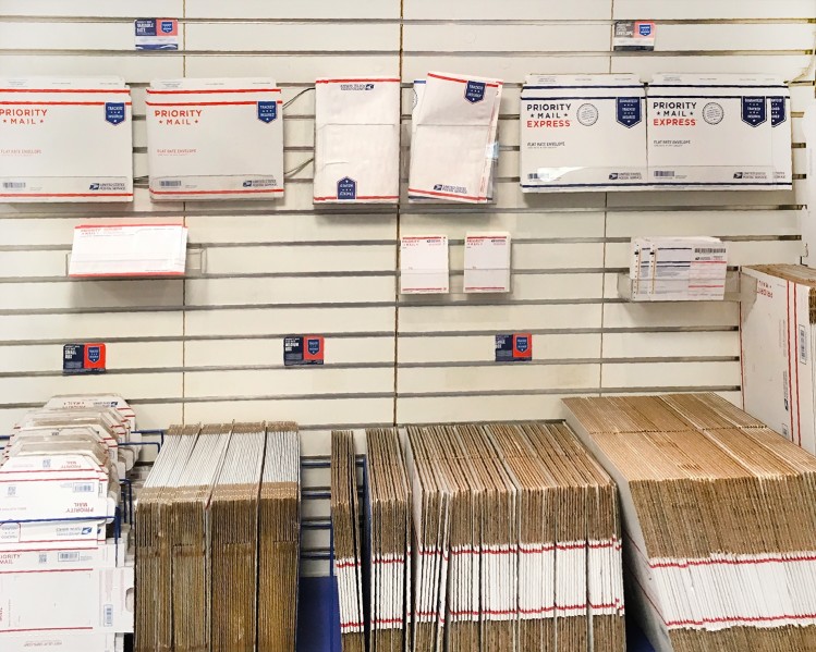 mail items at the post office